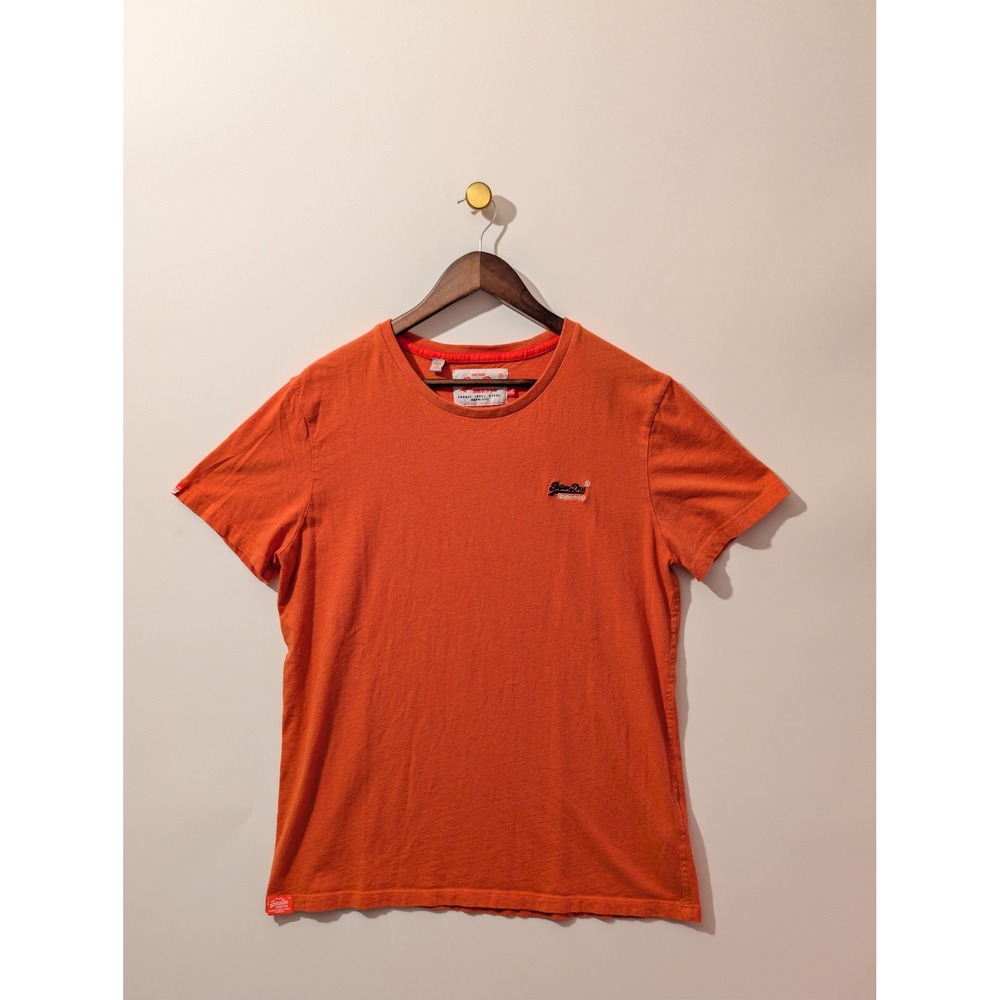 Superdry T-Shirt Mens 2XL Orange Excellent Vintage Orange Label Logo Tee SEO
